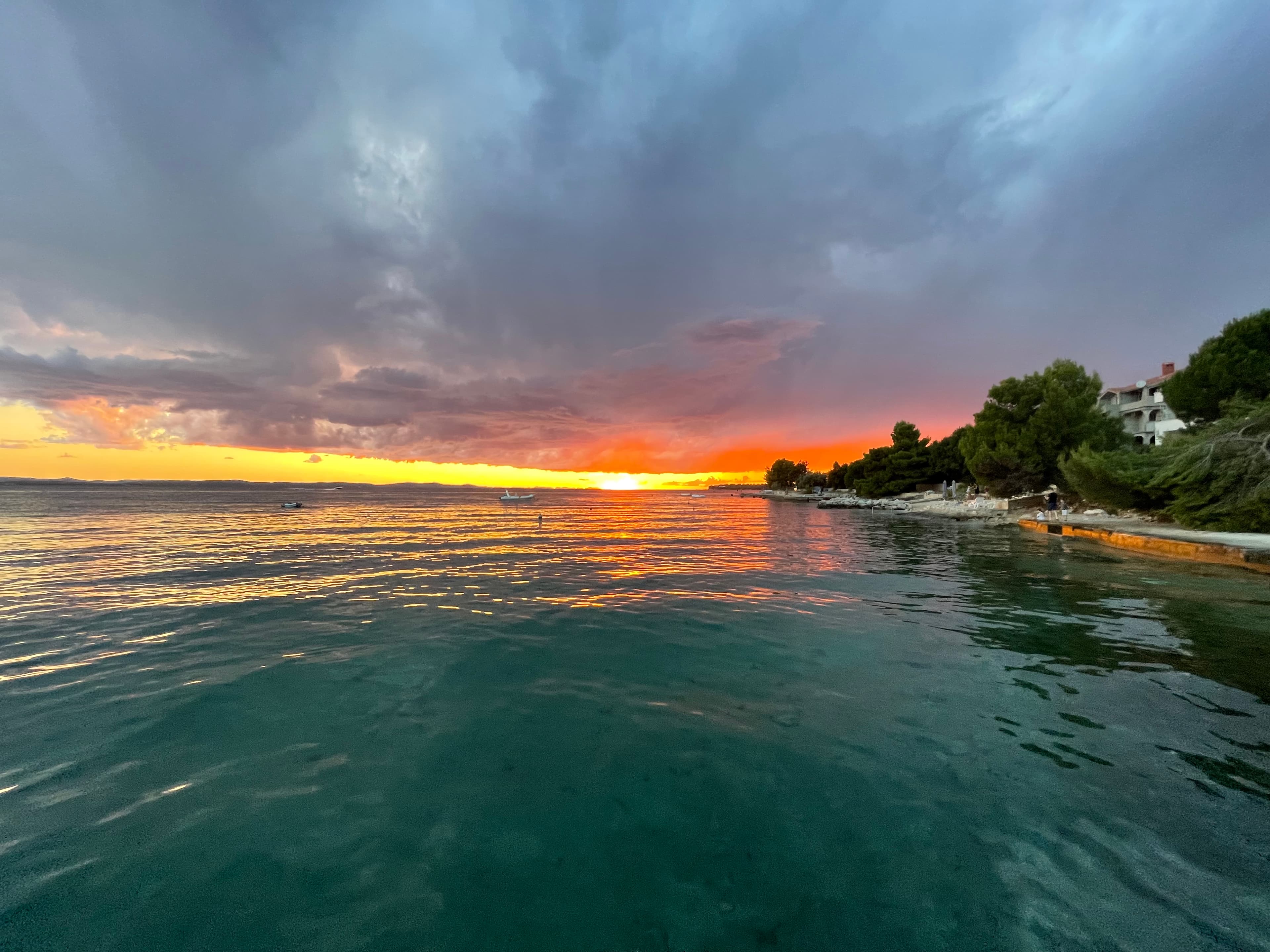 Sunset over the sea near Villa Dorade